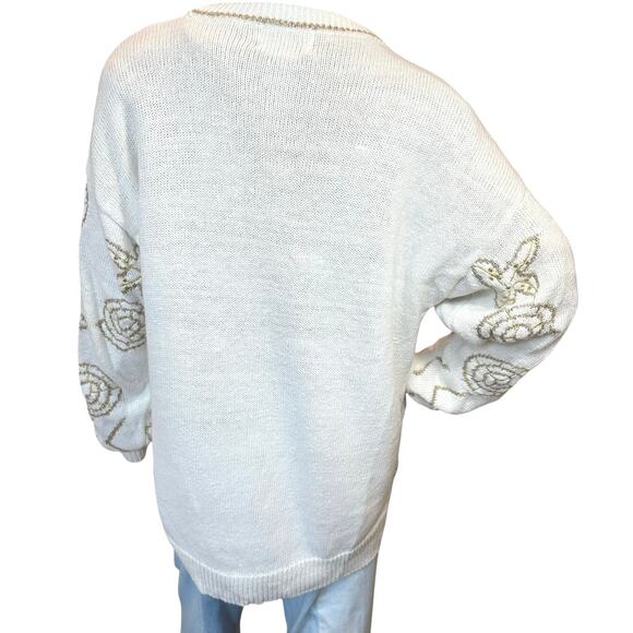 Cervelle Cardigan Sweater Women’s Large Abstract Geometric Embroidery VTG 90s - Picture 3 of 14